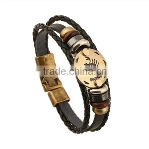 Stainless Steel Leather Wrap Bracelet thumbnail-2
