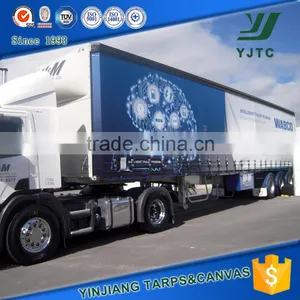Waterproof Vinyl Polyester Tarpaulin Side Curtain / Blue Dump Truck Tarps 20x20 thumbnail-3
