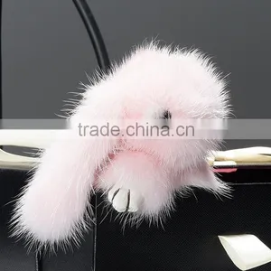 Adorable Rabbit Fur Bag Charm thumbnail-5