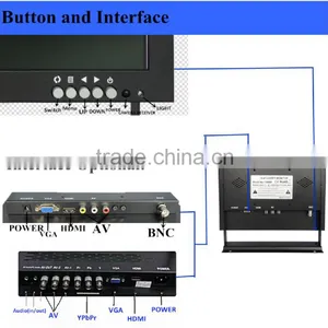 Wall Mount/Desktop/Roof 7" Car TFT LED Monitor With BNC/HDMI/AV Input thumbnail-3