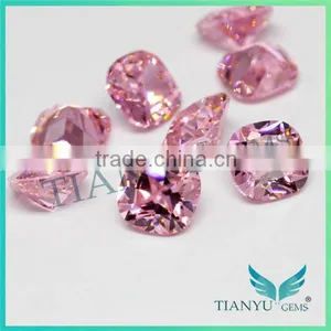 Free Sample Gemstone Processing Wholesale 8x8mm Square Cushion Cut Pink Synthetic Cubic Zirconia thumbnail-5