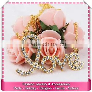 Imitation Gold Plated Necklace Models, Love Letters Jewelry Fashion Necklaces thumbnail-1