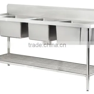 High Quality Stainless Steel Sink Work Table for Kitchen thumbnail-1