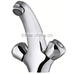Single Hole Dual Wheels Bathroom Wash Basin Faucets thumbnail-1
