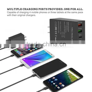 VOXLINK 5V 3A 2 Ports Usb Type c +quick Charge 3.0 Usb+5v 2.4a Usb Travel Charger Adapter With us Plug thumbnail-2
