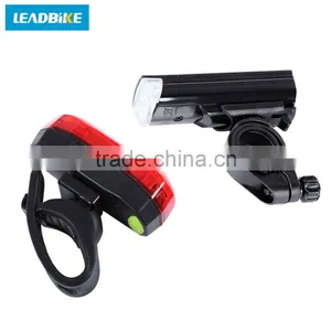 LEADBIKE 2pc Bicycle Lights Bike Warning Safety Water Resistant Front Tail Light Set Front Light Taillight thumbnail-1