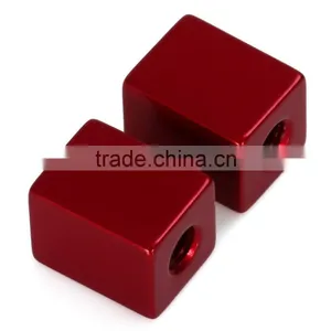 2pcs Cycling Bicycle Accessory Aluminum Alloy Material Square Shaped Bike Tyre Air Valve Cap for MTB Road Bike thumbnail-5
