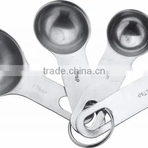 Set of 4pcs Stainless Steel Measuring Cups and Measuring Spoon Set With Silicone Handle thumbnail-6