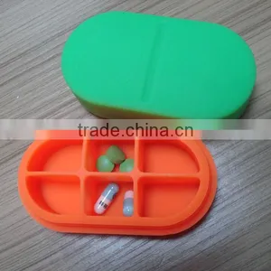2016 Eco-friendly Silicone Six Checks Medicine Box &pill Case thumbnail-2