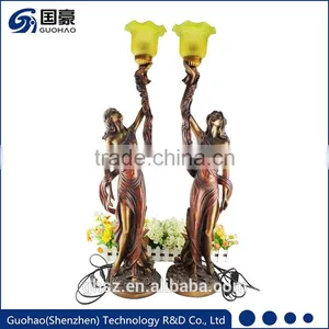 Bronze Lady Sculpture Lamps Vintage Decoration for Home Decor thumbnail-1