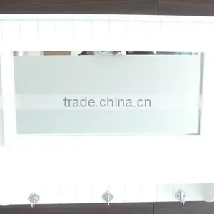 White Color Bathroom Shelf With Mirror And Hook thumbnail-1