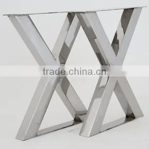 Marble Base Dining X Shape Table Bases Stainless Steel Leg thumbnail-1
