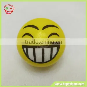 Grinning Face Emoji PU Anti Stress Ball , Hot Selling Foam Bouncing Ball Toy thumbnail-1