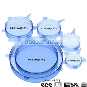 6 Packs FDA Approved Silicone Strech Lids, Silicone Suction Lid thumbnail-1