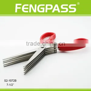 S2-1072B 7-1/4 Inch FDA/LFGB Standard PP Handle With Stainless Steel Power Cutting Five Blades Herb Scissors thumbnail-3