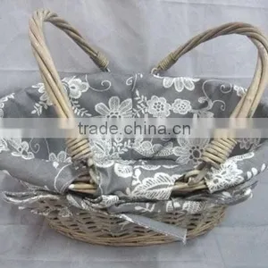 Shopping Basket,foldable,willow With Cotton Lining,azo Free and Low Cadmium thumbnail-1