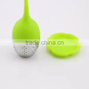 Colorful Leaf Shape Silicone Tea Infuser With Stainless Steel thumbnail-3