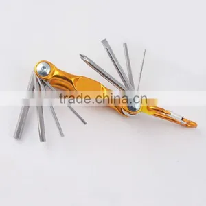 2014 New Stock Pocket Mini Multi Aluminium Oxide Promotion Bike Keychain Tools 606-8 thumbnail-1