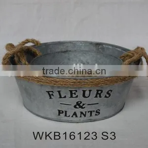 Rustic Vintage Style Handmade Metal Garden Flower Pot Excellent Quality thumbnail-5