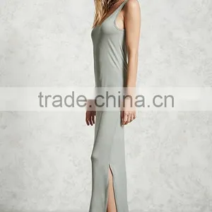 2017 Summer Women Scoop Neck Cami Dress Side Slits Maxi Tank Dress HSm9183 thumbnail-3