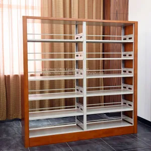 Double Column Book Storage Used School Library Furniture thumbnail-1