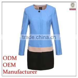 Ladies Elegant Slim Fit Light Blue Coat thumbnail-1