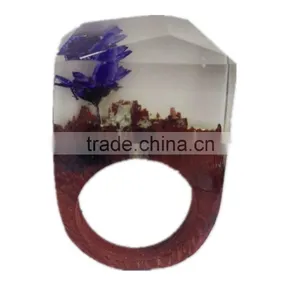Fashion Forest Natural Wood Resin High-quality Handcraft Ring ,OEM Original Ring Big Brand thumbnail-6