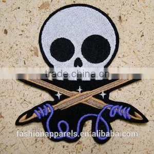 Custom High Quality Embroidered Creative Skulls Patch for Clothes Embroidery Patch Made in China Choose Size/color thumbnail-1