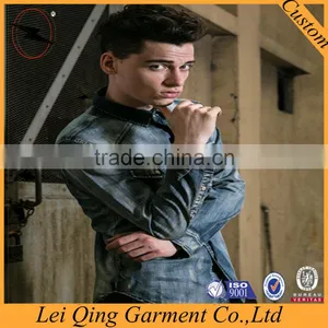 Factory Wholesale Denim Shirt Men Jeans Shirt thumbnail-1