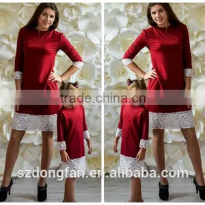 Mother Daughter Matching Dress Jersey Mom Baby Red Dress thumbnail-1