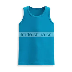 Children Clothing Fashion Style Newest Design Custom Kids Wholesale Plain White Tank Top thumbnail-4