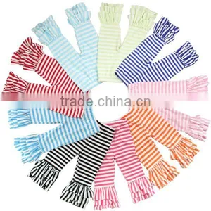 Wholesale Triple Stripe Ruffle Pants 100% Cotton Girls Leggings Pants Boutique Pants thumbnail-1