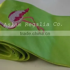 Green Neck Tie With Hand Embroidery Design thumbnail-1