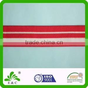 Red Flat Elastic Webbing Garment Elastic Tape/cord With Thin White Stripes thumbnail-1