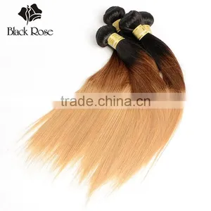 Color 1b/4/27# Straight Wave High Quality Brazilian Hair Weave Blonde and Brown thumbnail-6
