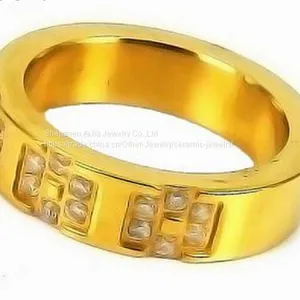 18K Gold High Polished Stainless Steel Ring For Marriage Ring thumbnail-4