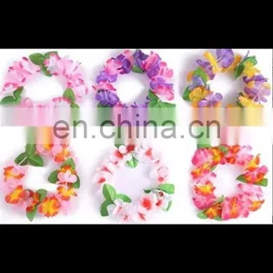 HAWAIIAN FANCY DRESS FLOWER LEI GARLAND HEADBAND HULA PARTY SET Silk Headband Lei Headband Kauai Headband thumbnail-6