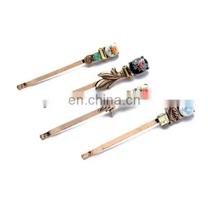 Antique Gold Women Hair Pin Set With Decorative Diamond Valentine Gift thumbnail-1