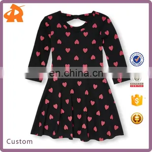 OEM Services 12 Year Old Without Elbow Sleeve Printed Children Girl Dress thumbnail-1