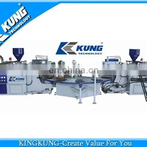 Small-Scale Automatic Two Color PVC TPR Shoes Sole Injection Machine thumbnail-1