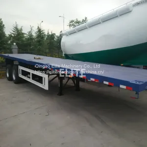 12.5m Container Semi Trailer 40ft 2 Axle Flatbed Trailer for Sale Low Price thumbnail-1