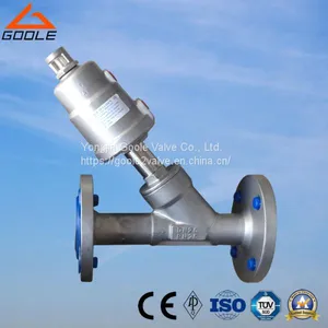Stainless Steel Y Pattern Pneumatic Flanged Angle Seat Valve (GAYASV) thumbnail-1