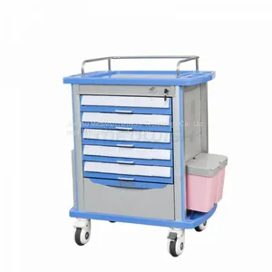 AG-MT011A1 Emergency Eqipment 6 Drawers Double Side Hospital Crash Abs Medical Trolley Cart thumbnail-1