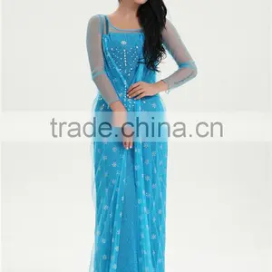 Hot Party Cosplay Costume With Gauze Long Sleeve Flash Froze Elsa Princess Dress thumbnail-2