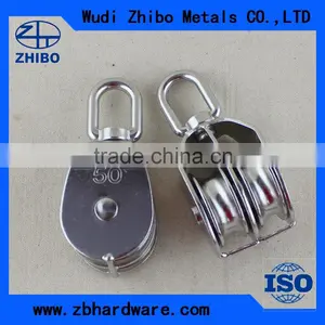 High Quality Pulleys Double Wheel, Metal Nickel Plating Pulley Block Double Wheel thumbnail-5