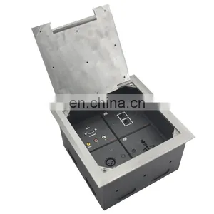 Stainless Steel Vga Audio Rj45 Data Universal Media Power Floor Box thumbnail-1