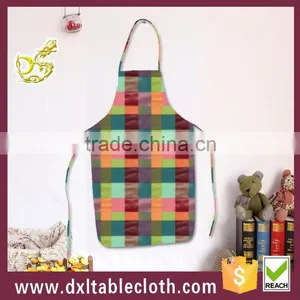 Household Printing Plaid Graphic Pvc Bib Kitchen Apron thumbnail-1
