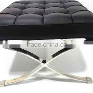 Stainless Steel X Frame Barcelona Ottoman thumbnail-3