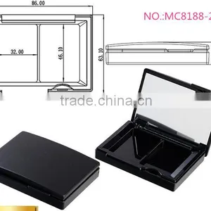 MC8188-2 Matte Black Sqaure Compact Case With Mirror thumbnail-1