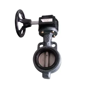 DN50-DN600 10K 5K PN16 150LB Cast Iron GG25 GGG50 Ductile Iron Wafer Type Butterfly Valve Handle Wafer Butterfly Valve thumbnail-4